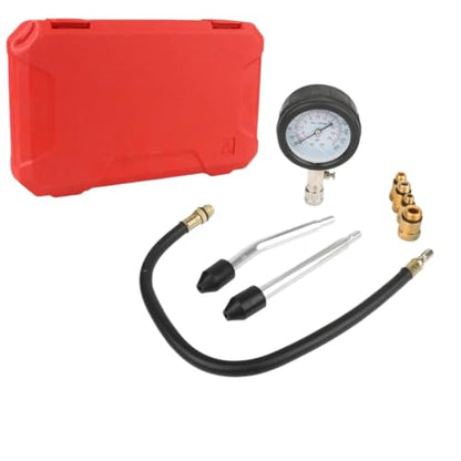 Engine Compression Meter Pressure Gauge 0-300 PSI with M10 M12 M14 M18 Adapter Automotive Cylinder Tester Kit