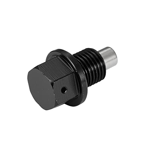X AUTOHAUX 2 Set M12x1.25 Oil Drain Plug Magnetic Aluminum Alloy Sump Drain Nut Oil Drain Bolt with 2 Washer for Car Motorcycle Black - size: M12x1.25, M12x1.25