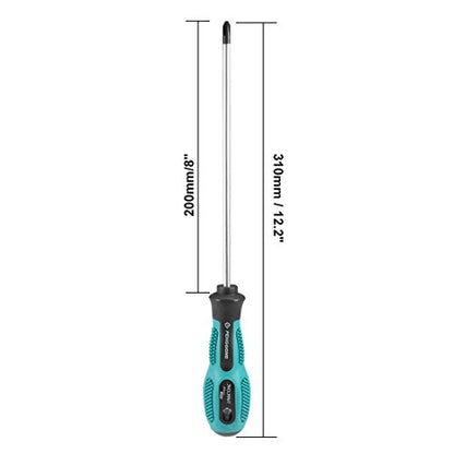 uxcell #2 Phillips Screwdriver 8 Inch Round Shaft Non Slip Comfortable Handle - size: PH2 x 8"
