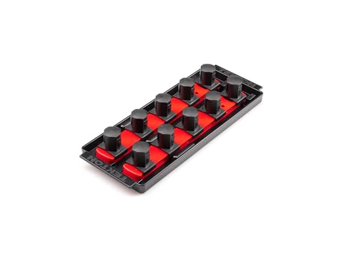 TEKTON 3/4 Inch Drive 2-Rail Socket Organizer Set, Red (10-Tool) | OST31110 | Made in USA - color: Red, size: (10-Tool), style: 2-Rail