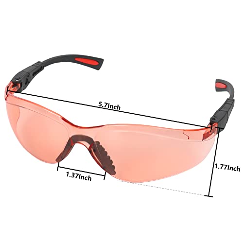 AntiFog Shooting Glasses ANSI Z87.1 Eye Protection for Indoor Oudoor - color: Vermilion Lens