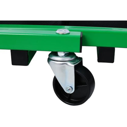 2-in-1 Mechanic Creeper Seat, 36" Folding Garage Creeper & Stool, 300 lbs Capacity, Padded Headrest, 6 Swivel Casters, Heavy Duty Steel Frame,Green - color: Green