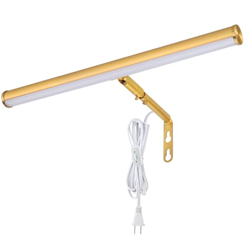 LED Picture Lights for Paintings Plug in, Gold Finish | 14 inch 4W Adjustable Art Light Gallery Wall Light for Display Art Work, CRI90+, 3000K Warm White, ETL Listed - color: Gold, size: 14 inch