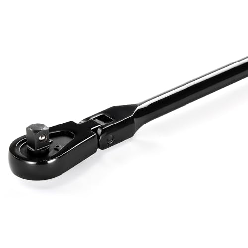 STARWORK TRUE MECHANIC™ 1/2" Drive 90 Tooth Dust-Proof Black Chrome Locking Flex Ratchet, 27-3/8" Length - size: 27-3/8" Length