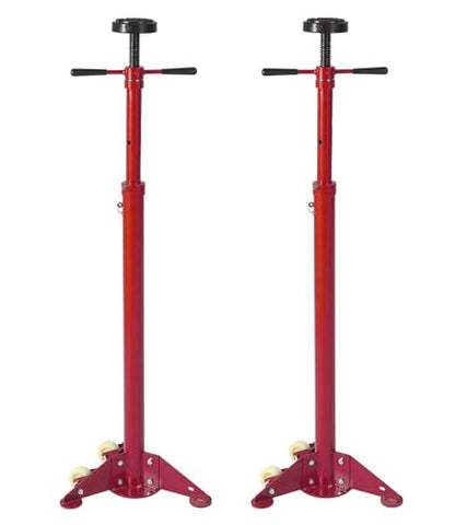 2PACK Underhoist Support Stand, 3/4 Ton Jack Stand, Under Hoist Stand for Vehicle Lifting & Support, 1655Lbs Capacity, Lifting from 38.4 to 75.4Inch, - color: Red | Triangular Base