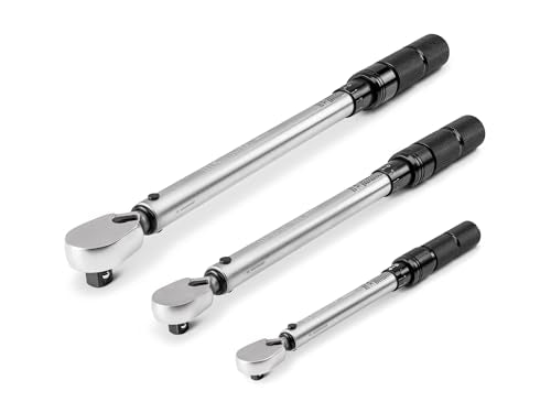 TEKTON 1/4, 3/8, 1/2 Inch Drive Micrometer Torque Wrench Set | TRQ95901 - size: 1/4, 3/8, 1/2 in.