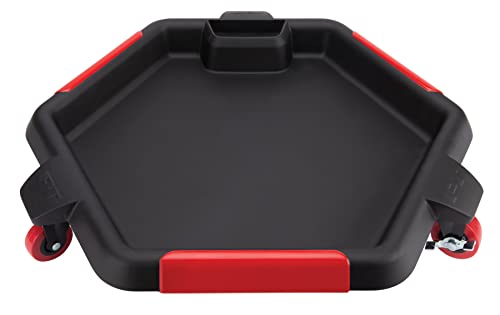 Performance Tool W4074 2 in 1 Drain Pan and Tool Caddy - Conveniently Collects Oil and Organizes Tools for Automotive Repairs - style: 2 In 1 Drain Pan Tool Caddy