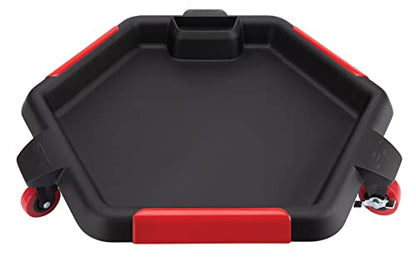 Performance Tool W4074 2 in 1 Drain Pan and Tool Caddy - Conveniently Collects Oil and Organizes Tools for Automotive Repairs - style: 2 In 1 Drain Pan Tool Caddy
