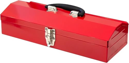 Portable Tool Box, Metal Tool Box, 4 Non-Slip Foot Pads, Ideal for Trailer, Mechanic, DIY-ers, Car Toolbox, Workshops, Garages, Repair Shops,Red - size: 1P-Red