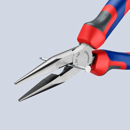 KNIPEX - Long Nose Pliers w/Cutter, Multi-Component (25 02 160),6-1/4 inches - color: Multicolor, size: 6-1/4 inches, style: Classic
