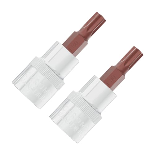 2PCS 3/8" Drive T30 Torx Bit Socket, S2 Steel Bits, Heat Treated CR-V Steel Star Sockets 1.9" Length - size: T30