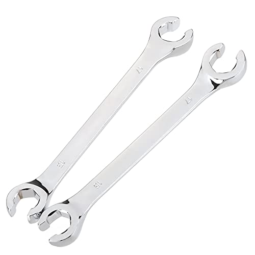 Utoolmart Flare Nut Wrench, 15mm x 17mm Metric Double Open End, 2Pcs - color: 2pcs, size: 15x17mm