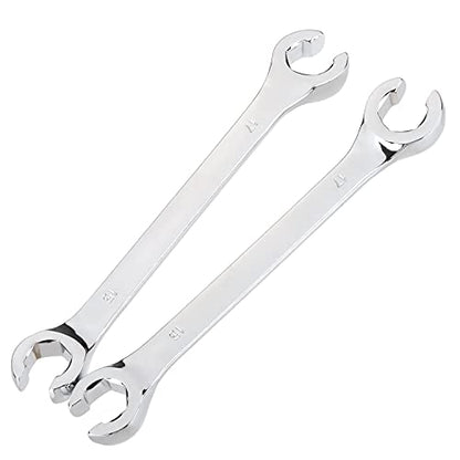 Utoolmart Flare Nut Wrench, 15mm x 17mm Metric Double Open End, 2Pcs - color: 2pcs, size: 15x17mm