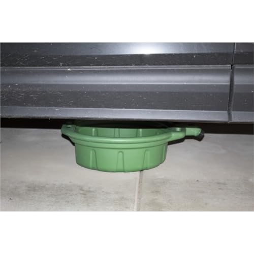 K Tool International 74647 4-1/4 Gallon Antifreeze Drain Pan for Garages, Repair Shops and DIY, Built-in Anti-Splash Lip and Baffles, High Density Polyethylene, Chemical/Solvent Resistant, Green