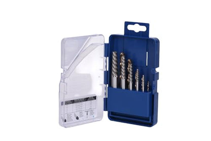 Century Drill & Tool 88710 Spiral Flute Screw Extractor & Left-Hand Drill Set, 10 Piece, M35 Cobalt Steel, Includes #1 - #5 Extractors & Left Hand Drills - size: 10-piece Spiral Flute