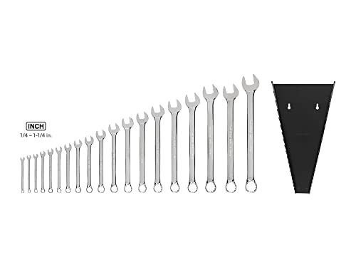 TEKTON Combination Wrench Set, 19-Piece | WCB91102 - size: 19-pc. (1/4 - 1-1/4 in.), style: Rack