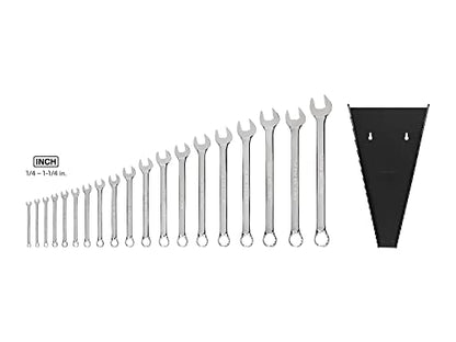 TEKTON Combination Wrench Set, 19-Piece | WCB91102 - size: 19-pc. (1/4 - 1-1/4 in.), style: Rack