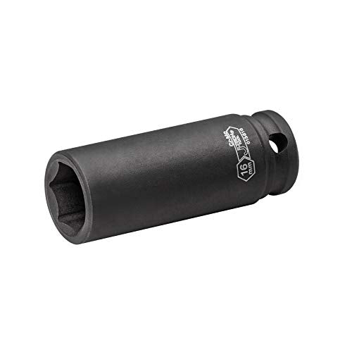 Jetech 3/8-Inch Drive 16mm Deep Impact Socket with 6-Point Design, Heat-Treated Chrome Molybdenum Alloy Steel, Metric - size: 16mm