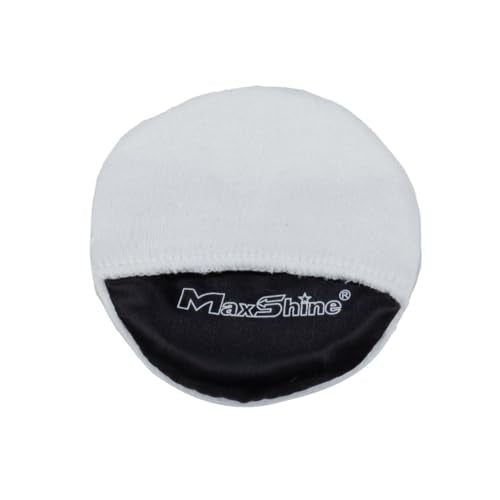 Maxshine Handheld Microfiber Wax Applicator Pad | White+Black, 3.35" Diameter, Ultra-Soft, Scratch-Free | Versatile Detailing for Wax, Polish, Protectant, Streak-Free Finish - size: Microfiber Coating Applicator