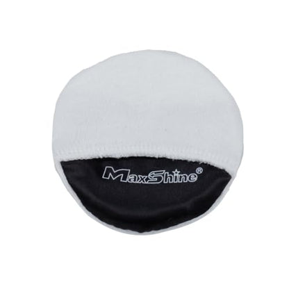 Maxshine Handheld Microfiber Wax Applicator Pad | White+Black, 3.35" Diameter, Ultra-Soft, Scratch-Free | Versatile Detailing for Wax, Polish, Protectant, Streak-Free Finish - size: Microfiber Coating Applicator