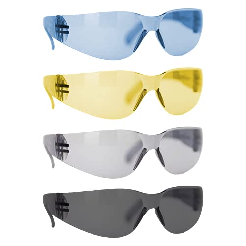 BISON LIFE Clear Safety Glasses – ANSI Z87.1 Certified Scratch & Impact Resistant Eye Protection Goggles for Men & Women - color: 4 Colors