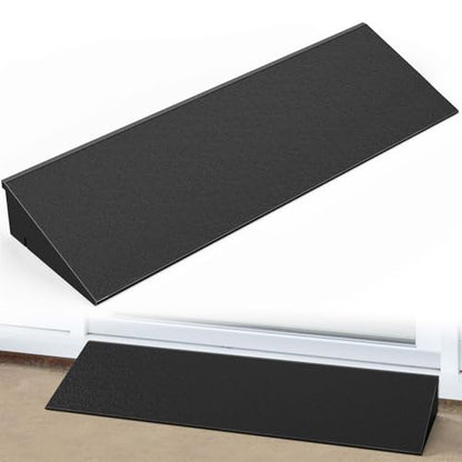 Nilight 2" Rise Threshold Ramp for Doorways, 19.7" Wide Low Profile Rubber Smooth Access Door Ramp for Doorway, Curb, Home Steps, Bathroom - size: 2" Rise