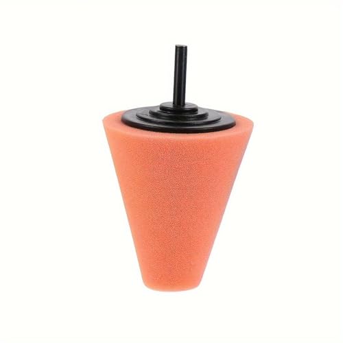 Polishing Cone Car Wheel Hub Drill Buffing Sponge Pads Kit, Polishing Ball Car Buffers and Polishers Kit, Attaches to Standard Household Drill-1 PCS Orange - color: 1 PCS Orange