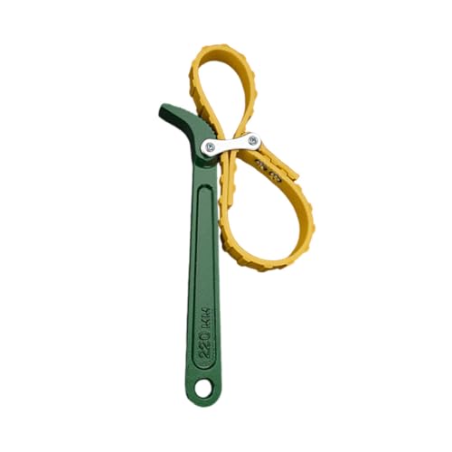 9" Oil Filter Belt Strap Wrench, Adjustable Rubber Fuel Filters Band Wrench with Steel Handle, Multi-Purpose Chain Wrenches, Auto Oil System Tools for Water Filters, PVC Pipe Joints (9 Inch) - size: 9 Inch