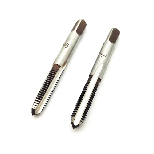 AtticZone M6 x 1.0 Metric Hand Thread Tap, Right Hand, Alloy Tool Steel, 1 Taper Tap, 1 Plug Tap for Metal Working DIY Industrial - size: M6x1.0