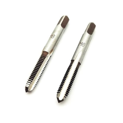 AtticZone M6 x 1.0 Metric Hand Thread Tap, Right Hand, Alloy Tool Steel, 1 Taper Tap, 1 Plug Tap for Metal Working DIY Industrial - size: M6x1.0