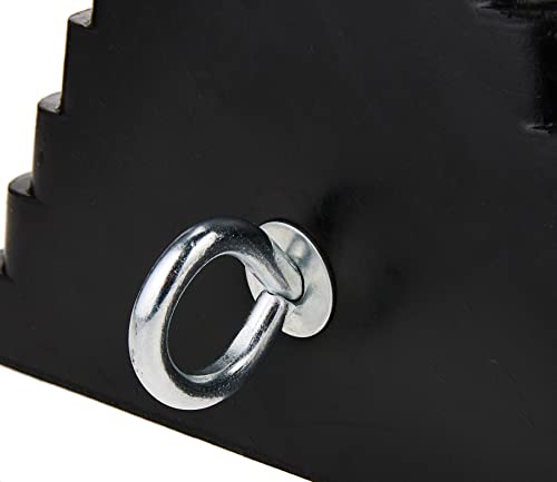 MaxxHaul 70073 Solid Rubber Heavy Duty Wheel Chock with Eyebolt, 1 Count (Pack of 1) - size: 1 Count (Pack of 1)