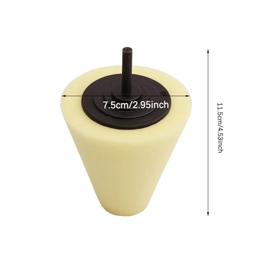 Auto Wheel Used for Electric Drill Burnishing Ball Polishing Cone Set Car Hub Buffing Sponge Kit(Yellow 3pcs) - color: Yellow 3pcs