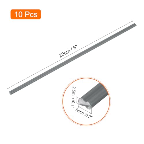 MECCANIXITY 10pcs 8 Inch Plastic Welding Rods PVC Welding Strips Welder Rods for Plastic Welder,Car Bumper, Kayak Repair, Gray - color: Gray, size: 8 Inch