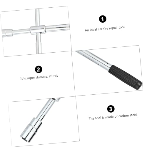 Unomor Emergency Lug Nut Wrench for Car Tire Way Lug Wrench High Torque Breaker Bar for Vehicle Maintenance