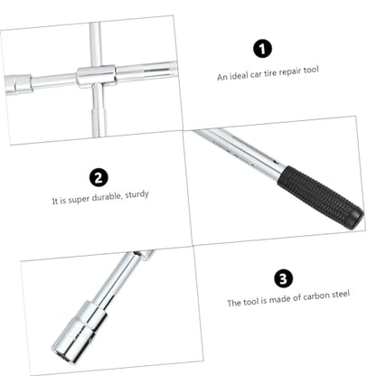 Unomor Emergency Lug Nut Wrench for Car Tire Way Lug Wrench High Torque Breaker Bar for Vehicle Maintenance