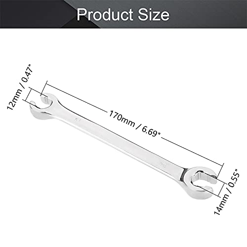 Utoolmart Flare Nut Wrench, 12mm x 14mm Metric Double Open End, 1Pcs - color: 1pcs, size: 12x14mm