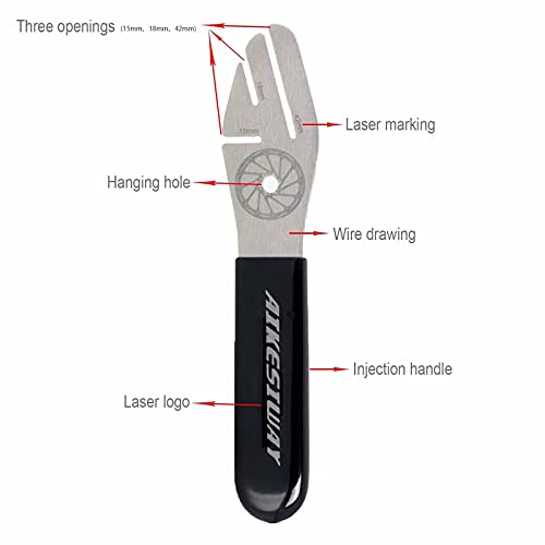 Rotor Truing Fork Bike Disc Alignment Tool Bicycle Brake Wrench,Bike Disc Brake Pad Adjustment Alignment Tool Gap Regulator,3 Slot Depths,Strong,Easy to Carry and Use - style: 1 Wrench & 2 Regulators