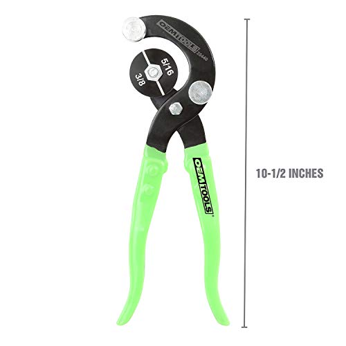 OEMTOOLS 25440 Professional Tube Bending Pliers, Stainless Steel Brake Line Bender Tool, 5/16", 3/8", 3/16", and 1/4" Manual Pipe And Tube Bender