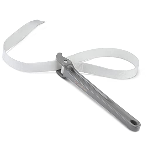 DURATECH Strap Wrench 12" Handle, Adjustable Nylon Strap Pipe Wrenches | Oil Filter Strap Opener Wrench - color: Grey, size: 12 Inch