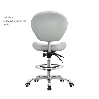 Kaleurrier Office Drafting Chairs with Backs,Adjustable Height | Ergonomic,Heavy Duty,Tall Office Chairs for Art Studio Standing Desk Kitchen Garage Shop Massage Lab Dental Hair Salon Guitar - color: Grey