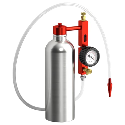 Fuel and Exhaust System Cleaning Tool, Diesel Fuel Injector Cleaner Kit, 600ML Stainless Steel Hanging Bottle Catalytic Cleaner Tool, Three-Way Self-Priming, Adjustable Liquid Flow