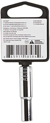 CRAFTSMAN Deep Socket, SAE, 1/4-Inch Drive, 1/4-Inch, 6-Point (CMMT43573) - size: 1/4"