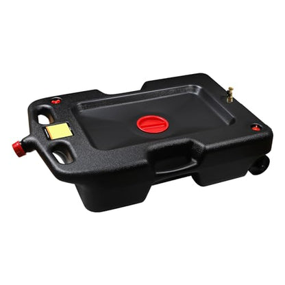 PONO AA075 Portable Oil Drain Pan, 15 Gallon Low Profile Oil Drain Container-58 Quart Large Opening with Seal Cap Oil Change Pan for Trucks, Buses, RVs