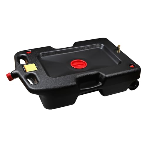 PONO AA075 Portable Oil Drain Pan, 15 Gallon Low Profile Oil Drain Container-58 Quart Large Opening with Seal Cap Oil Change Pan for Trucks, Buses, RVs
