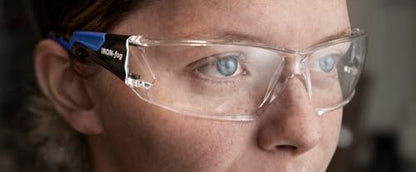 Ironwear 3085 Safety Glasses Anti-Fog ANSI Z87 Compliant with UVA and UVB Protection - color: Blue,clear