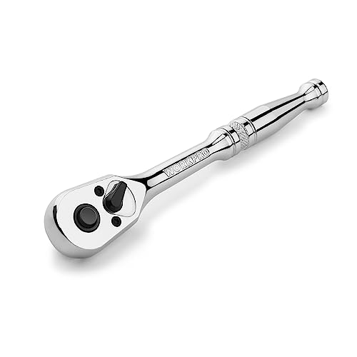 WORKPRO 1/4-Inch Drive Ratchet, Quick-Release 72-Tooth Ratchet Wrench | Reversible Ratchet Wrench Handle, Chrome Alloy Made, Cr-Mo Head, Full Polished - size: 1/4"