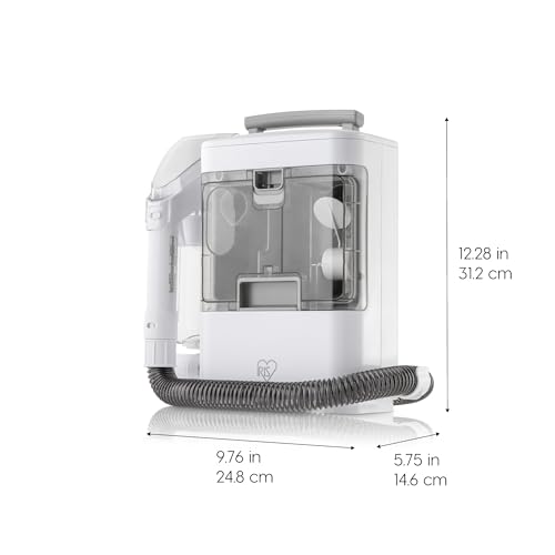 IRIS USA Carpet Spot Cleaner Machine with Auto Spray for Low Pile Carpets, Couch, Sofa, Upholstery, Car Detailing,Shallow Berber Rug, Lightweight Portable Chemical-Free Stain Remover 500mL Water Tank