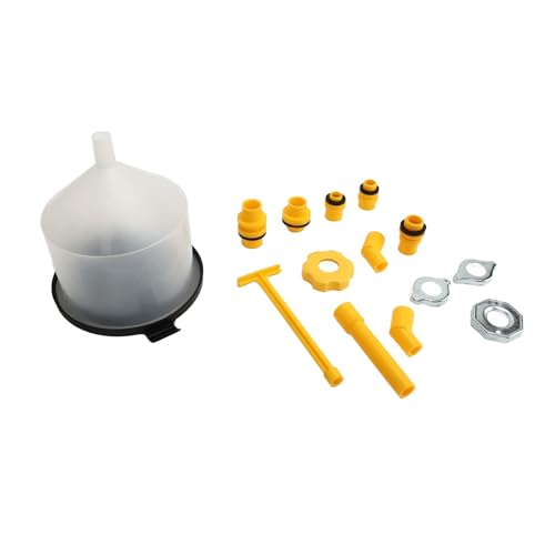 15Pcs Coolant Funnel Kit, Spill Proof Radiator Coolant Filling Funnel Kit with 4 Cap Adapters and Transparent Funnel, Cooling Fluid Bleeder Adapter for Car Yacht Boat