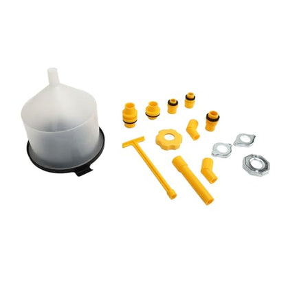 15Pcs Coolant Funnel Kit, Spill Proof Radiator Coolant Filling Funnel Kit with 4 Cap Adapters and Transparent Funnel, Cooling Fluid Bleeder Adapter for Car Yacht Boat
