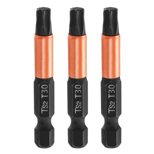 HARFINGTON 3pcs T30 Torx Head Screwdriver Bit 2" (50mm) Long 1/4" Hex Shank Magnetic No Hole Tamper Proof 6 Point Star Screw Driver Drill Bits Phosphate S2 Steel Industrial Power Tools - size: T30 x 50mm